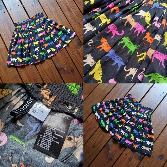 H&M XS/S black rainbow leopard cat print mini skirt - Picture 6 of 7
